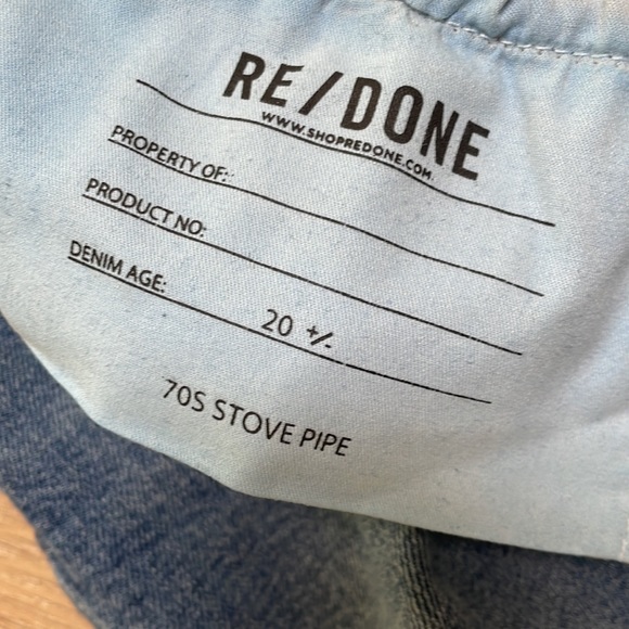 Re/Done classic stovepipe ankle length medium blue jeans - Picture 3 of 7